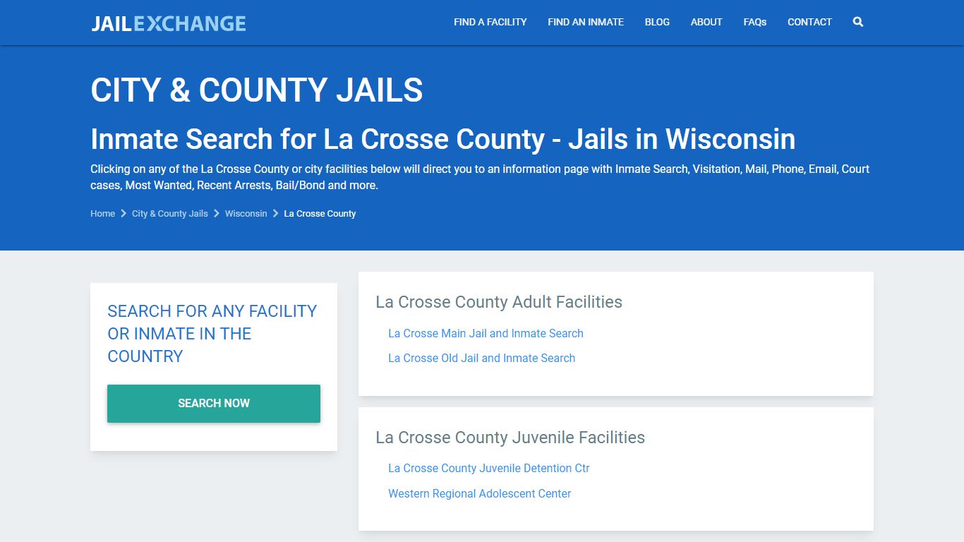 Inmate Search for La Crosse County | Jails in Wisconsin - JAIL EXCHANGE